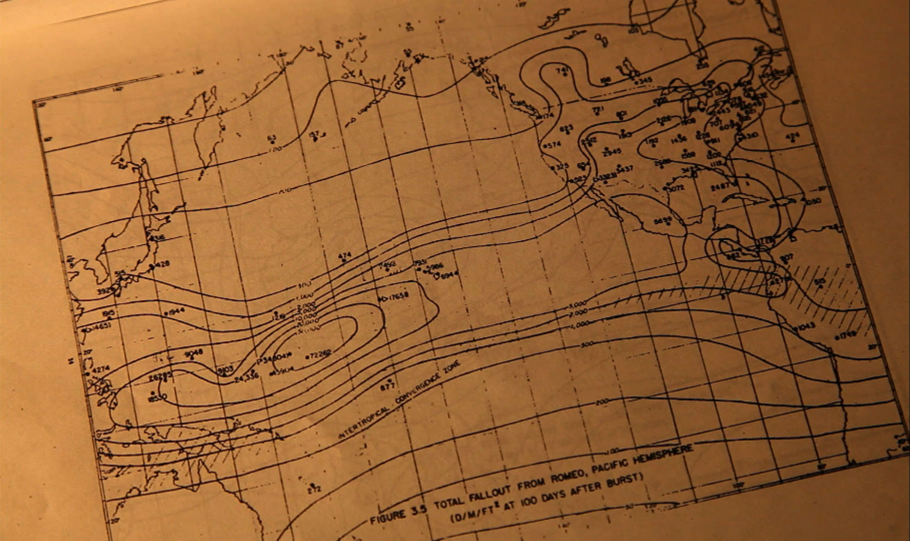 a map of radiation
